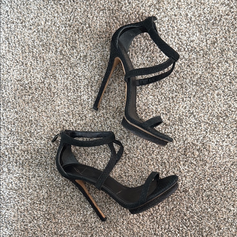 Brian Atwood Black Strappy Heels